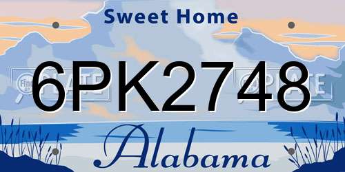 6PK2748 Alabama License Plate