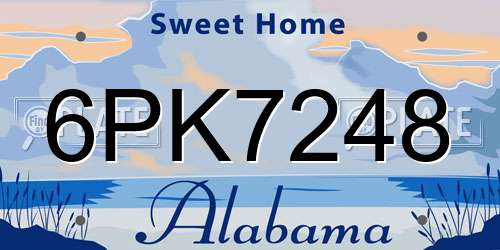 6PK7248 Alabama License Plate