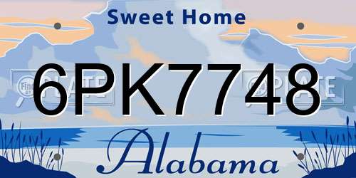 6PK7748 Alabama License Plate