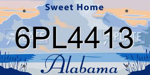 6PL4413 Alabama License Plate