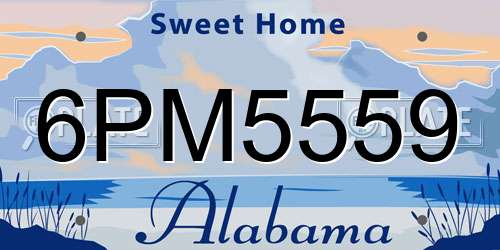 6PM5559 Alabama License Plate
