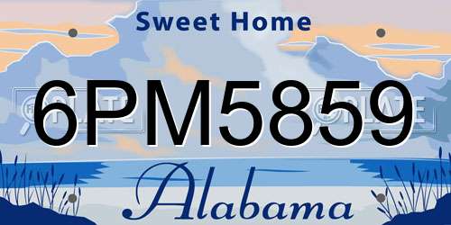 6PM5859 Alabama License Plate