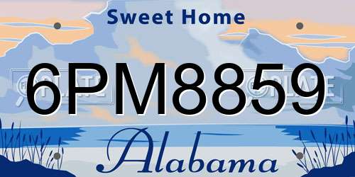 6PM8859 Alabama License Plate