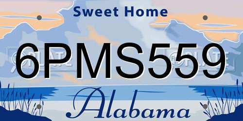 6PMS559 Alabama License Plate