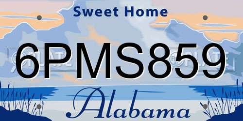 6PMS859 Alabama License Plate
