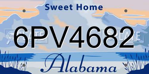 6PV4682 Alabama License Plate