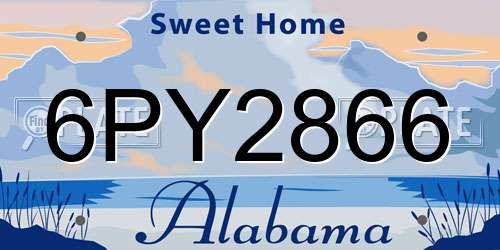 6PY2866 Alabama License Plate