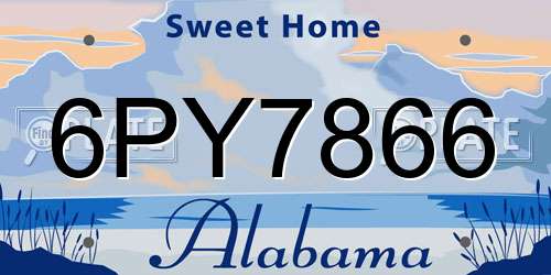 6PY7866 Alabama License Plate