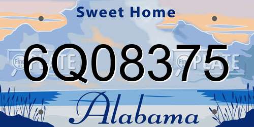 6Q08375 Alabama License Plate