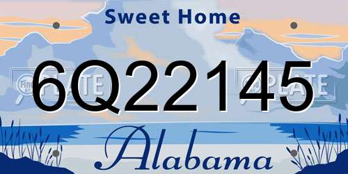6Q22145 Alabama License Plate
