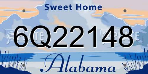 6Q22148 Alabama License Plate