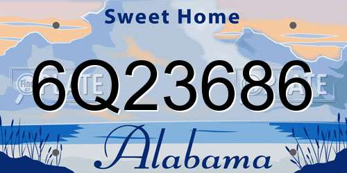 6Q23686 Alabama License Plate