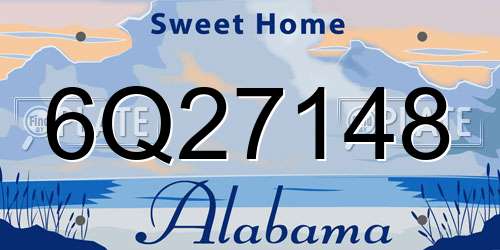 6Q27148 Alabama License Plate