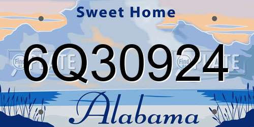 6Q30924 Alabama License Plate
