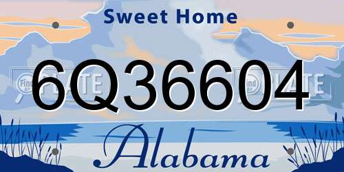 6Q36604 Alabama License Plate