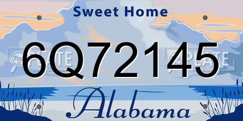 6Q72145 Alabama License Plate