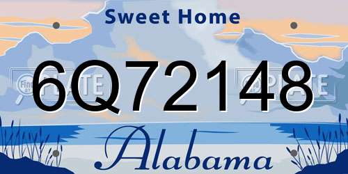 6Q72148 Alabama License Plate