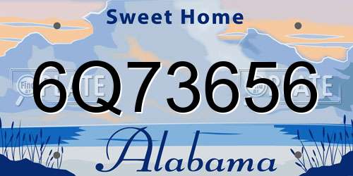 6Q73656 Alabama License Plate