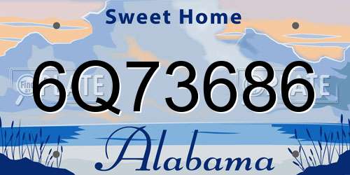 6Q73686 Alabama License Plate