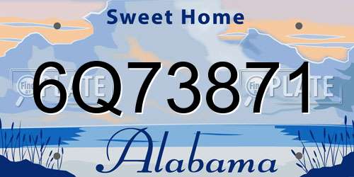 6Q73871 Alabama License Plate