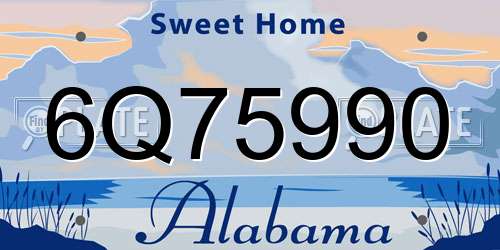 6Q75990 Alabama License Plate