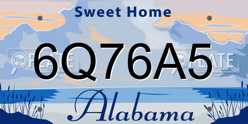 6Q76A5 Alabama License Plate