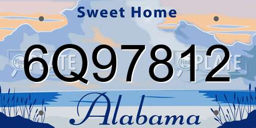 6Q97812 Alabama License Plate