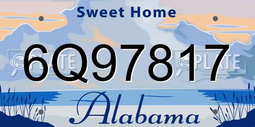 6Q97817 Alabama License Plate