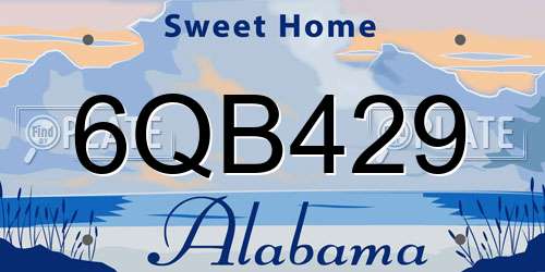 6QB429 Alabama License Plate