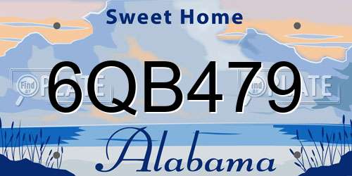 6QB479 Alabama License Plate