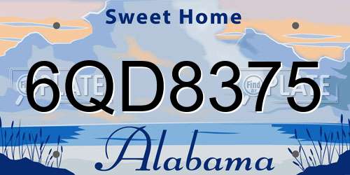 6QD8375 Alabama License Plate