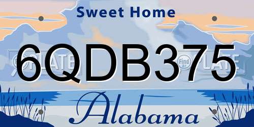 6QDB375 Alabama License Plate