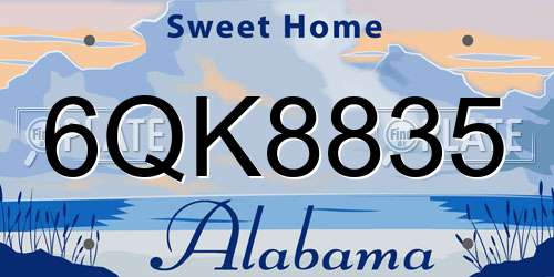 6QK8835 Alabama License Plate