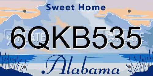 6QKB535 Alabama License Plate