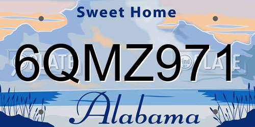 6QMZ971 Alabama License Plate