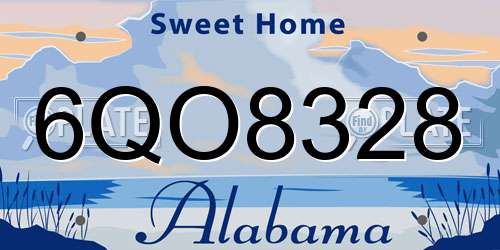 6QO8328 Alabama License Plate
