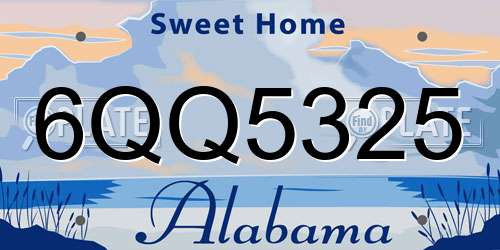 6QQ5325 Alabama License Plate