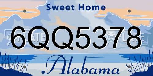 6QQ5378 Alabama License Plate
