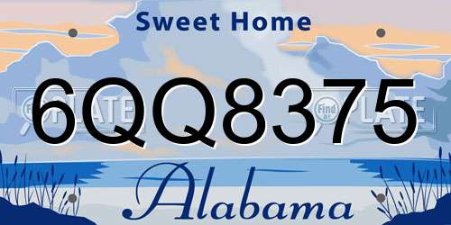 6QQ8375 Alabama License Plate