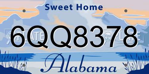6QQ8378 Alabama License Plate