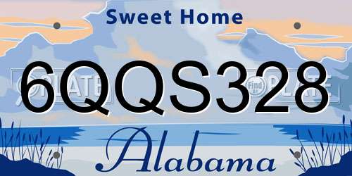 6QQS328 Alabama License Plate