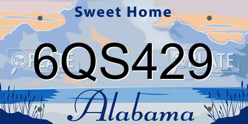 6QS429 Alabama License Plate