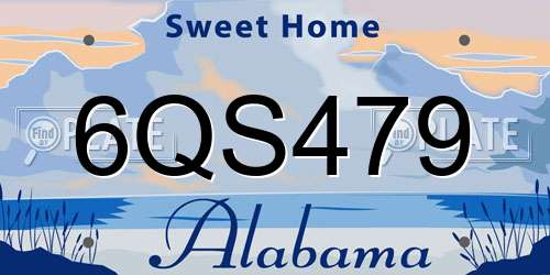 6QS479 Alabama License Plate