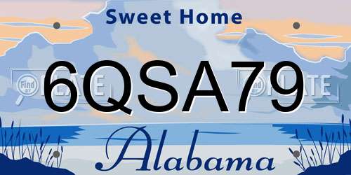 6QSA79 Alabama License Plate