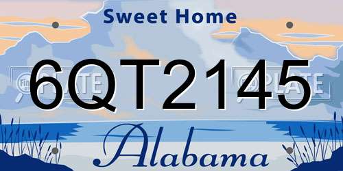 6QT2145 Alabama License Plate