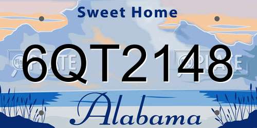 6QT2148 Alabama License Plate