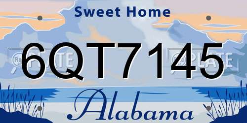 6QT7145 Alabama License Plate