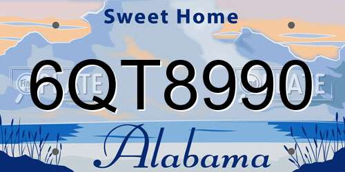 6QT8990 Alabama License Plate