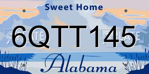 6QTT145 Alabama License Plate