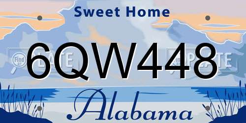 6QW448 Alabama License Plate